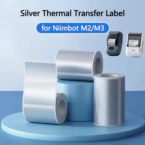 Niimbot M2/M3 Silver Label Heat Transfer Print Paper Fixed Asset Sticker Office Equipment Laser Silv