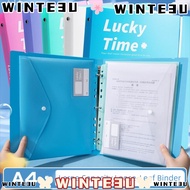 WINTE3U A4 File Folder, 3 Hole Large Capacity Data Folder,  PP Waterproof Dustproof Binder Folders O