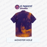 KEMEJA Premium Short Sleeve Adult Shirt - Ai Apparel Studio x HMSTR - Monster Hole
