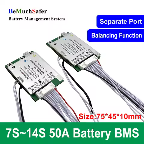 BeMuchSafer 7S 10S 12S 13S 14S 50A Battery BMS 24V 36V 43V 48V 52V BMS 7S50A 10S50A 12S50A 13S50A 14