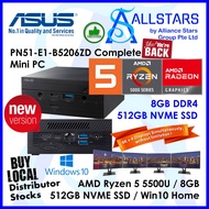 ASUS PN51-E1-B5206ZD Complete Mini PC (AMD Ryzen 5 5500U / 8GB DDR4 3200MHz / 512GB Gen3 PCIE SSD / Intel WiFi6 / BT 5.0