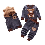 [Warm & Cozy] Multicolor Plush Kids Outfit Kids/Winter/Outfit/Set