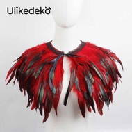 ether 3-Lyer Shrugs Shwls Fether Shoulder Wrp Cpes Jcket Gothic Costume Accessories Hlloween Rve