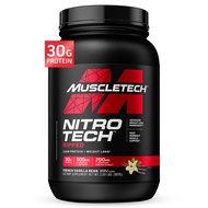 Whey Protein Powder (French Vanilla Bean, 2LB) - Nitro-Tech Ripped Whey Protein Isolate & Peptides S