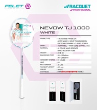 FELET NEVOW TJ 1000【3U/4U】【Racket Professional】【Badminton Racket】100% Original by FELET