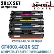 Compatible with HP CF400X/ CF401X/ CF402X CF403X (201X) SET OF HIGH YIELD (Prints  2.8k/2.3k (CMY) P