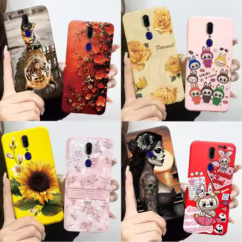 For OPPO F11 Pro Case F11Pro Shockproof Bumper Colorful Flower Soft Silicone Slim Phone Cover For Op