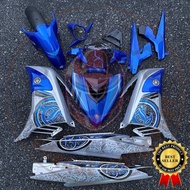 COVERSET BODYSET YAMAHA LC LC135 V2 V6 V7 DR BIRU SILVER VPBC5 S3 BATIK BIRU STRIPE TANAM CODE 031 D