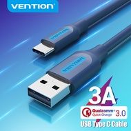 Vention สายชาร์จ USB Type C สายชาร์จแบบเร็วสำหรับ Samsung S10 S9 3A สายชาร์จข้อมูลแบบเร็วสาย OPPO สำหรับ Huawei P30 Pro Redmi realme Note htc8 สายชาร์จ Type-C