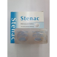 Stenac 600mg Effervescent Tablets 2's (Exp: Oct 2025) Acetylcysteine Dissolve Phlegm
