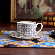 เรียบหรู ยุโรปสไตล์เซรามิค Bone China ชุดถ้วยกาแฟ Royal Court Wind Vasaqi Handmade ถ้วยกาแฟพร้อมจานร