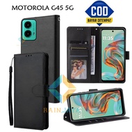 Motorola G45 5G Flip Case Wallet Leather Case Premium Casing Hp Motorola G45 5G