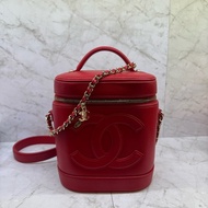 CHANEL紅金手提肩背包化妝箱/27