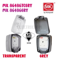 OutDoor MK 86486TCGRY / MK 86486GRY Weatherproof Switch Socket 13A IP66 Waterproof Transparent / Gre