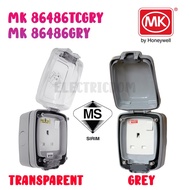 OutDoor MK 86486TCGRY / MK 86486GRY Weatherproof Switch Socket 13A IP66 Waterproof Transparent / Grey &amp; HAGER WXPSS81