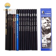 LARGLO 12Pcs Sketch Pencils Art Stationery Hard Charcoal 3B 4B 5B 6B Black Pencils Professional 12B 