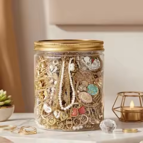 Jewelry Jar Gift Set Women's Jewelry Box Vintage Mystery Jewelry Jar for Women Surprise Mixed Set wi