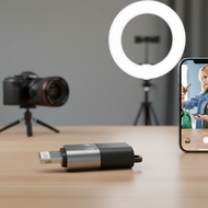 PULUZ Type-C to Apple 8 Pin OTG Adapter (Black)  Penyesuai PULUZ Type-C ke Apple 8 Pin OTG (Hitam)