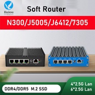 Soft Router i3-N300/J5005/J6412/7305 Industrial Computer 6*i226/4*i226 2.5G LAN DDR4/DDR5 Mini PC Pf