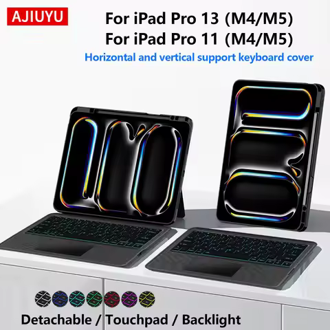 Touchpad Backlight Keyboard Case For iPad Pro 13 M5 M4 13" Tablet For iPad Pro 11 Inch M5 M4 Detacha