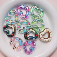 UV Luxury Heart Painting Beads (5pc)