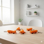 GANTUNGAN Finedge - Animation Fox Keychain - Fox Keychain - Cute Flexi Keychain