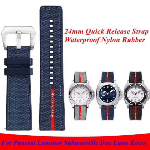 22/24/26mm For Panerai Luminor Submersible Due Luna Rossa PAM01314/1565/1404/441 Watch Strap Nylon R