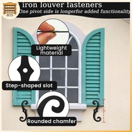 [8C15] 2025+ 2PCS Cast Iron Shutter Fasteners - Decorative S-Shape Shutter Dogs Hardware - Rust- Ext