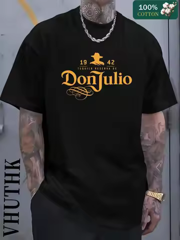 Don Julio Tequila Black White Red Navy Tshirt 19 42 Reserva De Print with Sombrero Graphic Vhuthk Br