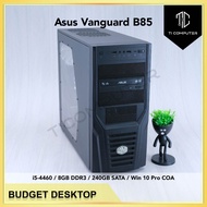 Cooler Master Elite 431 Asus Vanguard B85 Intel i5-4460 8GB DDR3 RAM 240GB SATA SSD Win 10 Pro Refur