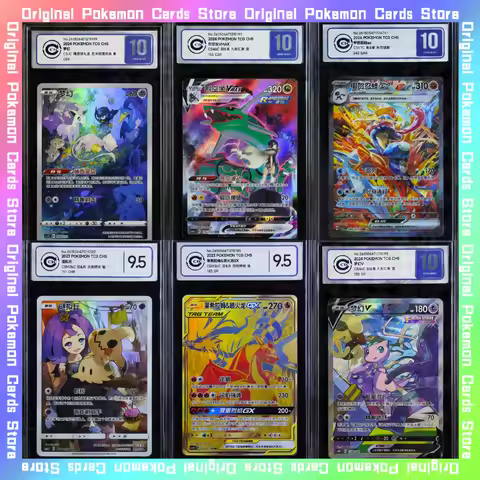 100%Original Pokemon PTCG Simplified Chinese Mew Rayquaza CCIC Rating Card Collection Trading Anime 