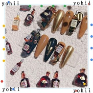 YOHII 3pcs Manicure Nail Decoration,  Drink Bottle DIY Nail Nail Art Bottle Ornament, Fashion Resin Nail Charms Mini Wine Bottle Jewelry