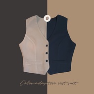 (Black - Brown) Depends’ color adaptive vest suit สูทแขนกุดสลับสีได้
