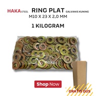 M10 PlateRing 1 KG / WP 10x23x2.0 Kiloan 1Kg Yellow 10 mm Washer Plate/ (1 Kilogram) THICK