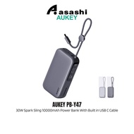 Aukey PB-Y47 30W Spark Sling 10000mAh Power Bank With Built in USB C Cable