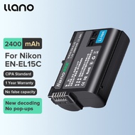 LLANO แบตเตอรี่กล้อง Nikon EN-EL15 Camera Battery 2400mAh for D7100 D7500 D750 D700 D7200 D810 D850 