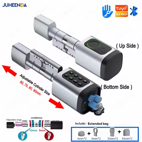 Adjustable Electronic Core TUYA APP BLE Fingerprint Password Digital RFID Card TTHotel APP Cylinder 