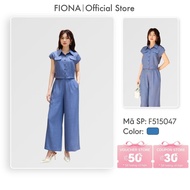 FIONA single set SET Crop top polka dot shirt, German collar and polka dot loose pants, elastic wais