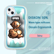 Jinouwe Apple iPhone 15 Plus Mini Pro Max Phone case BT21 Baby shooky 3D BTS colorful wave border je
