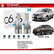 C6 Mentol Lampu LED utk (Toyota Vios 2003-2012 ) Headlight LED (H4) Headlamp Bulb (1Pasang/1Pair(2bi