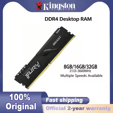 Original 8GB 16GB 32GB Kingston FURY Beast DDR4 RAM 3200 3600MHz 288Pin XMP2.0 Heatsink Desktop Memo