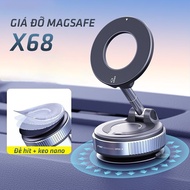 X68 magnetic car phone holder, magsafe holder with nano glue base and vacuum suction - New version 2