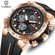FOXBOX Men Watch LED Dial Silicone Sports Waterproof Digital Watch For Men