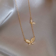 [ Bayar Ditempat ] Kalung Titanium Wanita Emas Anti Karat / Aksesoris Fashion Wanita Titanium