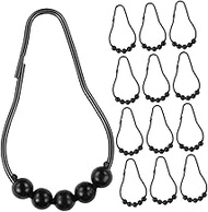 ORFOFE 20pcs Curtain Shower Curtain Hook Shower Curtain Rings Black Hooks Rings for Curtain Black Curtain Rod Black Shower Curtain Ring for Shower Rod Stainless Steel Hook Ring