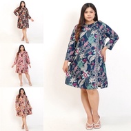 DRESS BATIK WANITA JUMBO BIG SIZE 493 XXL XXXL KERJA PESTA BAJU HAMIL