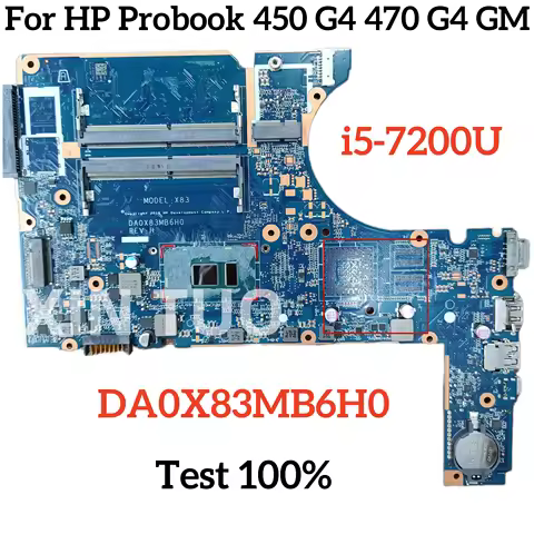 For HP Probook 450 G4 470 G4 GM Notebook Motherboard DDR4 I5-7th Gen 907703-001 DA0X83MB6H0 100% TES
