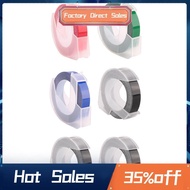 6 Roll Embossing Label Maker Tape 3D Plastic 9mm x  Embossing Label Tape White on Black/ / Red/ Gree