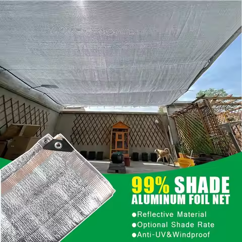 75&99% Aluminum Foil Sun Shading Netting Privacy Screen Fencing Net Greenhouse Mesh Plants Shed Anti