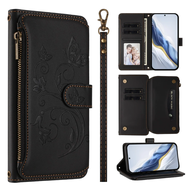Zipper Wallet Flip Phone Case For Honor X9D X7D X5C X5B Plus X9C Smart X8C X7C X6C X6B X7B X8B X9B C